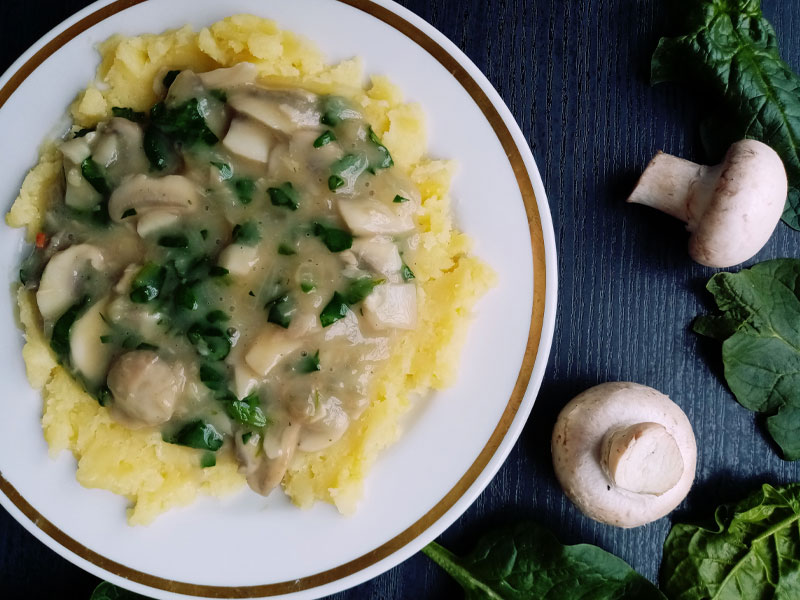 Lagani letnji ručak – pečurke sa pireom